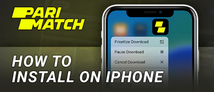 Installation process of the Parimatch app for iOS