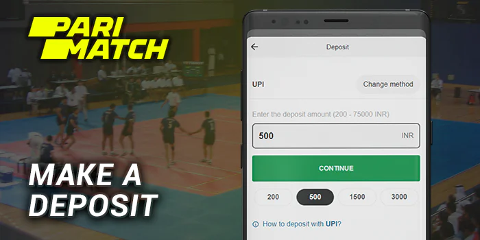 Make a deposit at Parimatch India