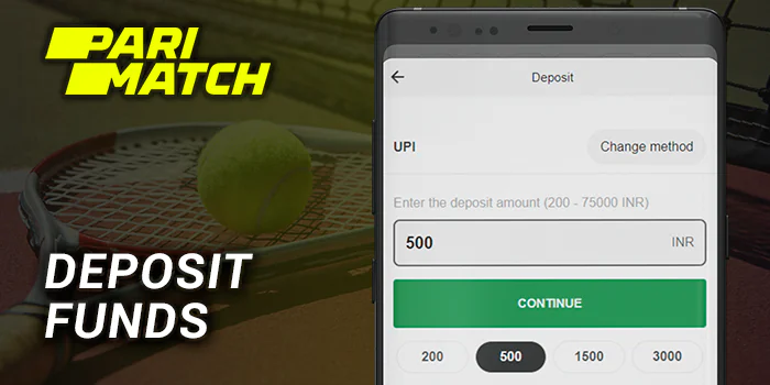 Deposit Funds at Parimatch to start betting at tennis