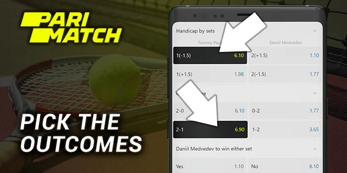 Pick most relevant tennis match outcomes at Parimatch India