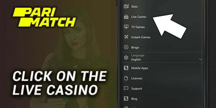 Pick Live Casino at Parimatch Menu