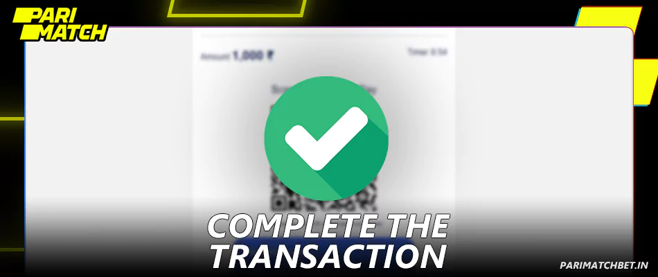 Complete your deposit on Parimatch