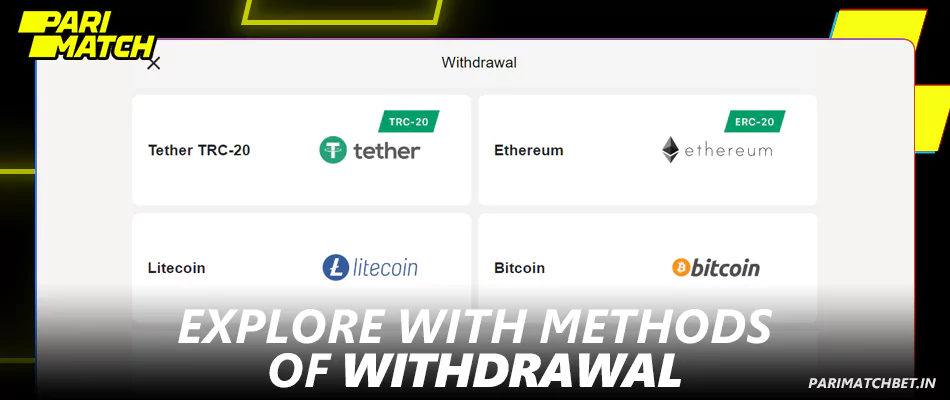 Explore withdraw methods at Parimatch