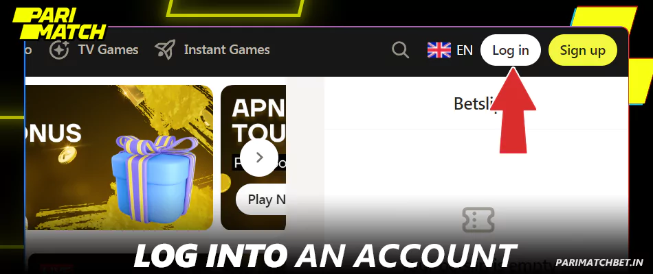 Log into an Parimatch account