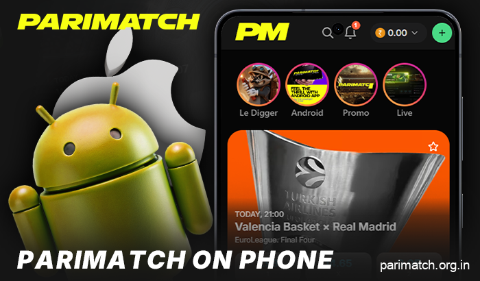 The Parimatch app for mobile devices - Android and iOS