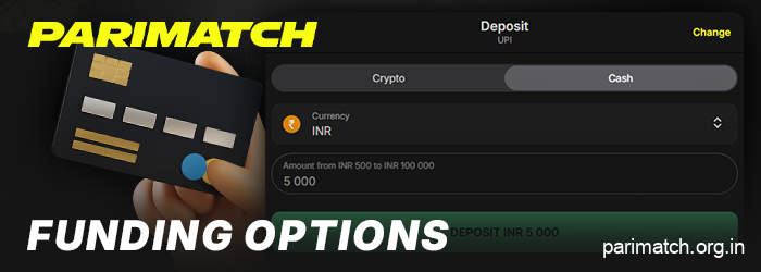 Payment Methods at Parimatch India