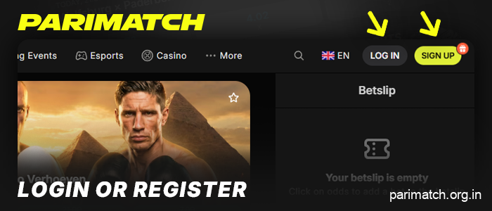 Access your Parimatch account - log in or sign up